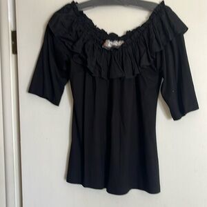 Vintage collection off the shoulder black top